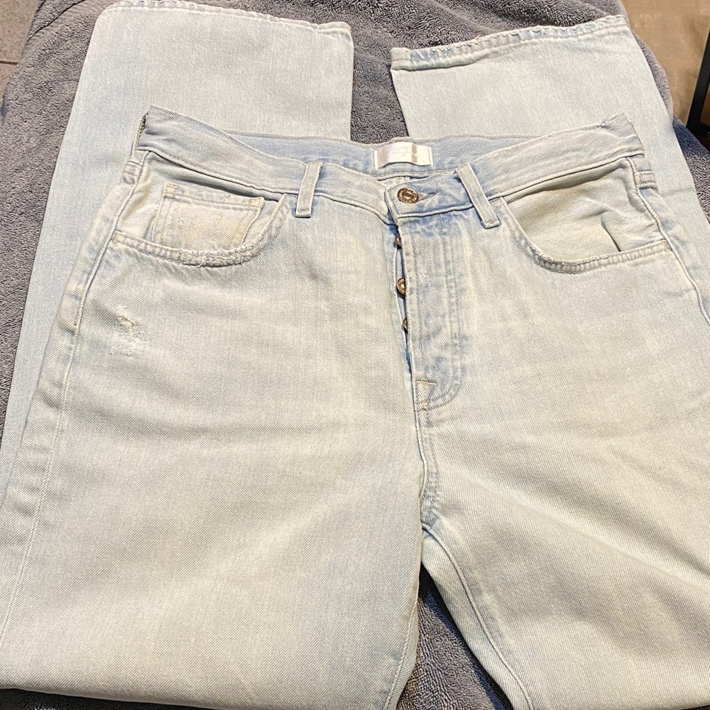 Light Wash women Jeans - Casual Button-Fly Denim
